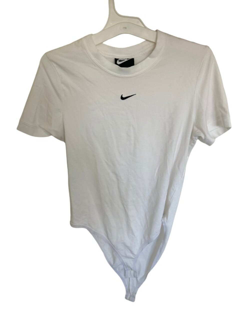 Nike White Short Sleeve Women's Bodysuit (Size Medium)